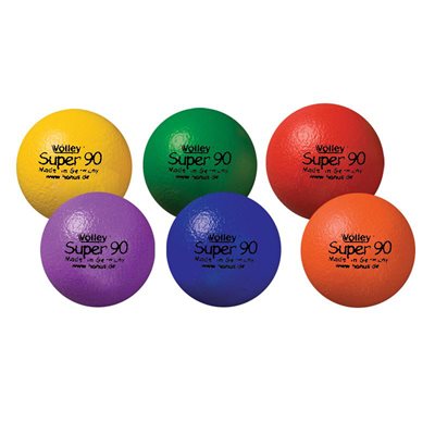 Set of 6 Volley® “Super90” Polyurethane-Covered High-Density Foam Balls, 3,5" (9 cm)