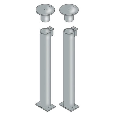 Pair of Galvanised Steel Anchors with Locking Cap for 2.375" (6 cm) Post