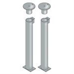 Pair of Galvanised Steel Anchors with Locking Cap for 2.375" (6 cm) Post