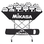 Mikasa® Black Foldable Hammock Style Steel Ball Cart with Carrying Bag, Capacity of 24 Balls, 40 x 22 x 48" (102 x 56 x 122 cm)