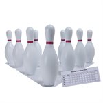 White plastic bowling set