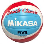 Ballon de volleyball de plage Mikasa® «Beach Classic» rouge et bleu