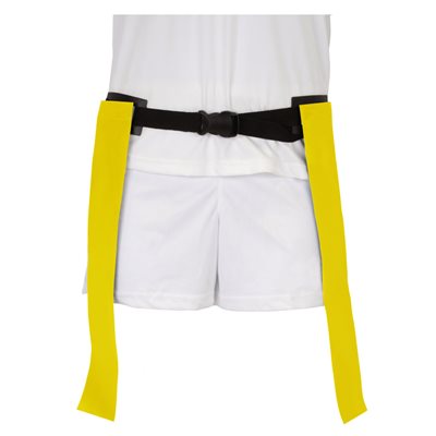 Ceinture de flag-football a double fanions jaunes