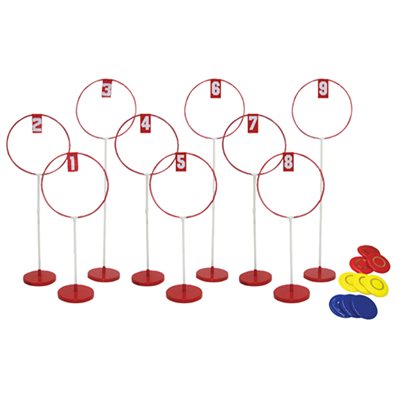 Indoor 9-Hole Frisbee Golf Target Hoop Set 