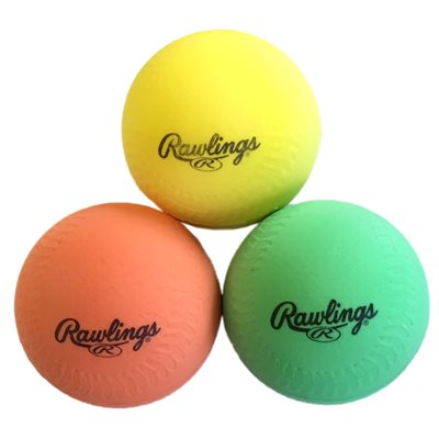 Ensemble de 3 balles de baseball Rawlings® en mousse ferme