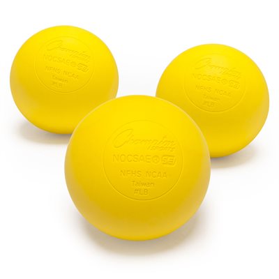 Ensemble de 3 balles de lacrosse officielles jaunes