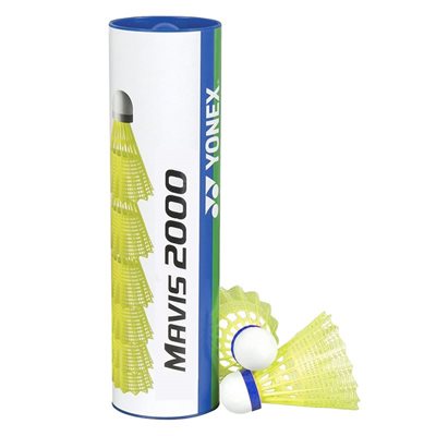 Set of 12 Yellow Yonex® «Mavis 2000» Deluxe Badminton Shuttlecocks