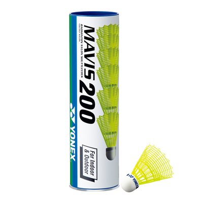 Ensemble de 12 volants de badminton à tête synthétique Yonex® «Mavis 200» jaunes