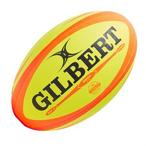 Gilbert® «Omega» Rubber Match Rugby Ball, #5, yellow