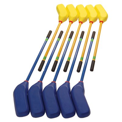 Set of 10 Foam Hockey Player Sticks with Ball and Puck, 36" (92 cm)