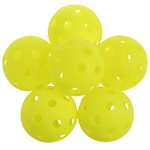 Ensemble de 6 balles de pickleball intérieur jaunes, 7,5 cm (3")