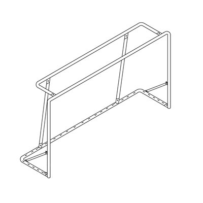 Paire de buts de mini-soccer en acier, poteaux ronds, 5' x 8' x 2' x 3,25'