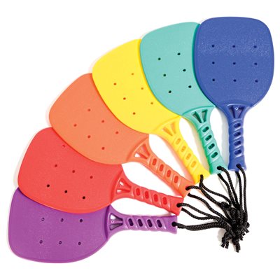 Set of 6 Plastic Pickleball Rackets, 15" (38 cm)