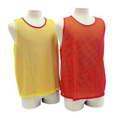 Reversible Red and Yellow Elastic Mesh Pinnie