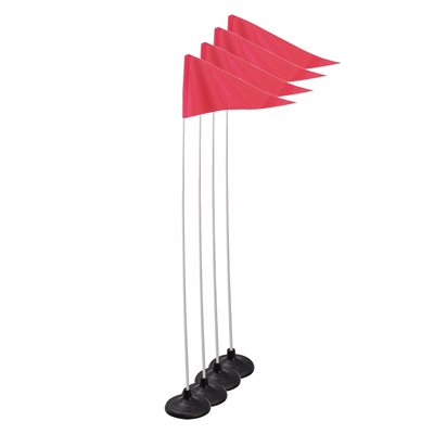 4 soccer corner flags rubber