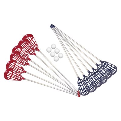 Ensemble de 12 bâtons en aluminium et 6 balles de lacrosse, 46 cm (18")