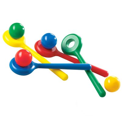 Set of 4 Spoons and Balls for Balance Game