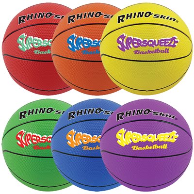 Ensemble de 6 ballons de basketball Rhino Skin® «Super Squeeze» en mousse, #4