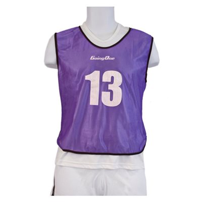 15 numbered pinnies, purple