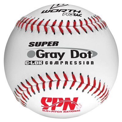 Dozen of Worth® «Super Grey Dot» Softballs, 12" (30 cm) 