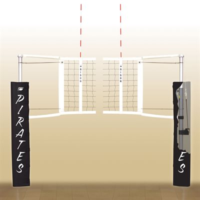 Ensemble complet de volleyball Bison® «CenterLine Elite», poteaux en aluminium de 7,5 cm (3"), avec protecteurs en mousse