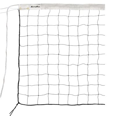 Filet de volleyball économique Going One® de 9,75 m (32') blanc, avec câble en PE de 11,5 m (38')