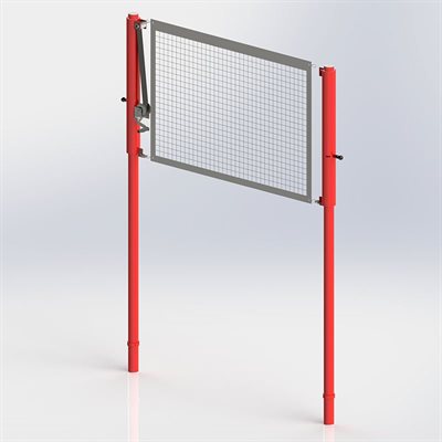 Pair of Aluminum Volleyball Posts of 3.5" (8.9 cm), Telescopic Adjustment, with 1 Winch