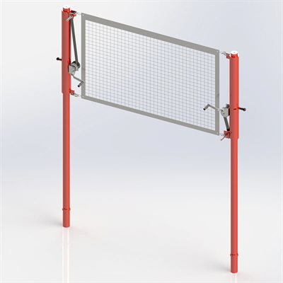 Aluminum volleyball posts, telescopic adjustment, 3" (7.5 cm), 2 winches