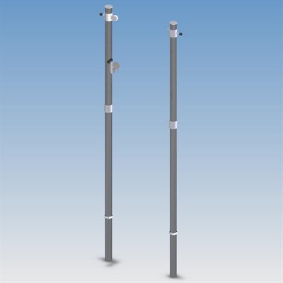 Pair of Glavanised Steel Beach Volleyball Posts of 3" (7.5 cm), with 1 Pulley