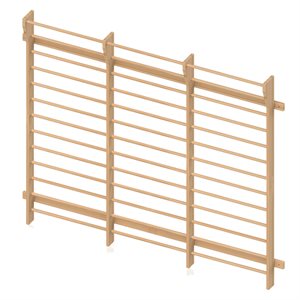 Wooden wall bars, triple unit